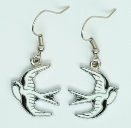 Swallow white animal pendant