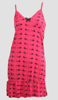 Front - SP swalluw pink spaghetti dress