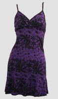 Front - Punk flower purple spaghetti dress