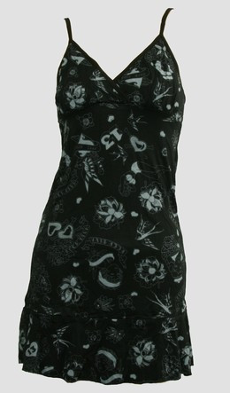 Front - Diva black-grey spaghetti dress
