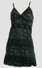Front - Punk flower black-grey spaghetti dress