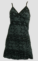 Front - Punk flower black-grey spaghetti dress