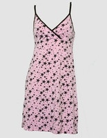 Front - SP 3 star pink-black spaghetti dress