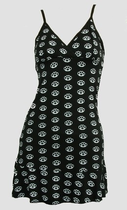 Front - SP punch black-white spaghetti dress