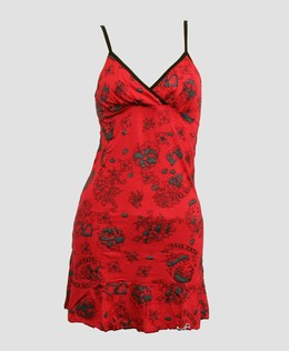 Front - SP diva red spaghetti dress
