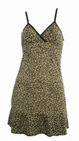 Front - SP leopard brown spaghetti dress