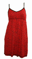 Front - SE leopard red spaghetti dress