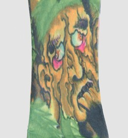 Man green fake tattoo sleeves accessory
