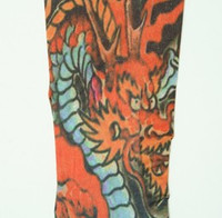 Dragon orange fake tattoo sleeves accessory