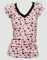Star pink-black fashion t-shirt