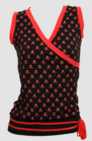 Front - Skull black-red top fashion top