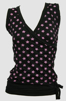 Front - 3D star black-pink top fashion top