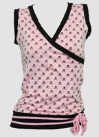 Front - Skull L pink-black top fashion top