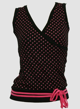 Front - Star basic black-pink top fashion top