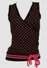 Front - Dot big black-pink top fashion top