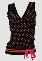 Front - Dot big black-pink top fashion top