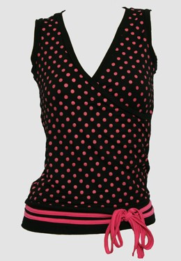 Front - Dot big black-pink top fashion top