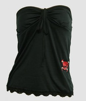 Front - PUB plain skull red small top punk top