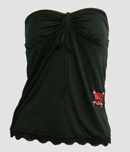 Front - PUB plain skull red small top punk top