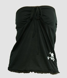 Front - PUB plain skull white small top punk top