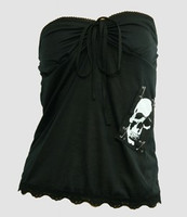 Front - PUB plain skull white big top punk top