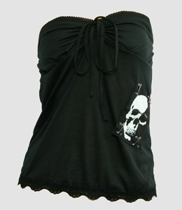 Front - PUB plain skull white big top punk top