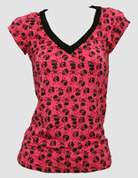 Skull big pink-black fashion t-shirt