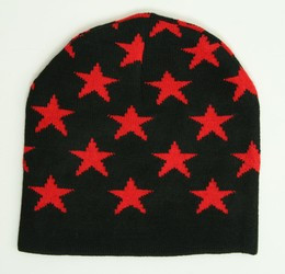 Stars black-red stars beanie