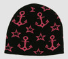 Anchor black-pink stars beanie