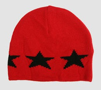 Stars red-black stars beanie