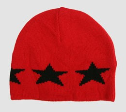 Stars red-black stars beanie