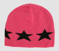 Stars pink-black stars beanie