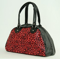 Leopard red medium bowling bag