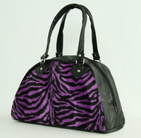 Zebra purple medium bowling bag