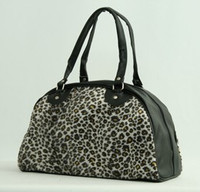 Leopard L brown medium bowling bag