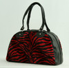 Zebra red medium bowling bag