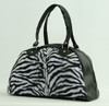 Zebra white medium bowling bag