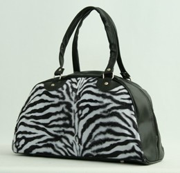 Zebra white medium bowling bag