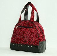 Leopard red medium bowling bag