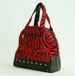 Zebra red medium bowling bag