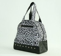 Leopard white medium bowling bag