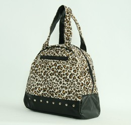 Leopard brown medium bowling bag