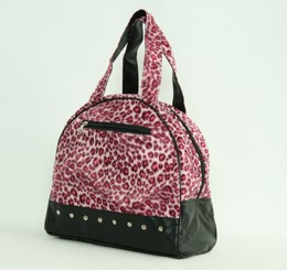 Leopard pink medium bowling bag