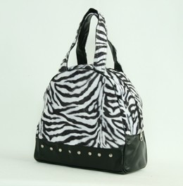 Zebra white medium bowling bag
