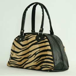 Zebra brown medium bowling bag