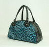 Leopard blue medium bowling bag
