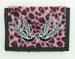Leopard pink swallow wallet standard wallet