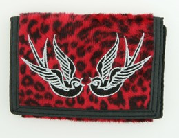 Leopard red swallow wallet standard wallet