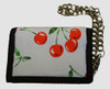 Cherry black cotton mixed with chain wallet
