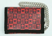 Skull spider black-red mixed with chain wallet